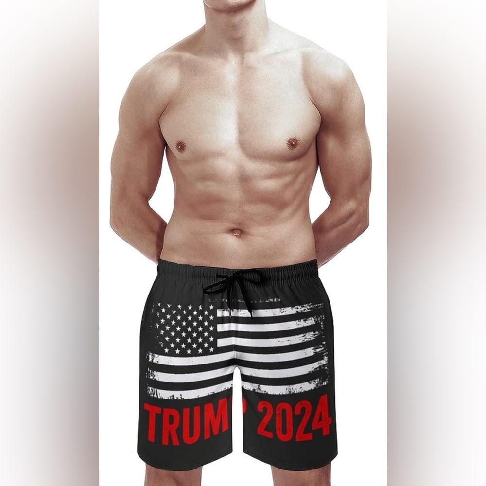 2024 Pro Trump Men's Summer Quick Dry Swim Trunks Casual Board Shorts Beachwear